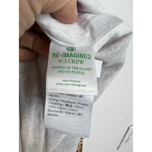 J.CREW Collection Ratti Prism Floral Print Cotton Skirt Sz XL Midi Lined Slit - Picture 12 of 16